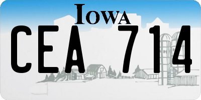 IA license plate CEA714