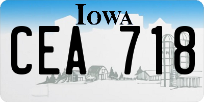 IA license plate CEA718