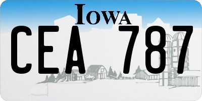 IA license plate CEA787
