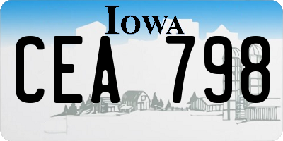 IA license plate CEA798