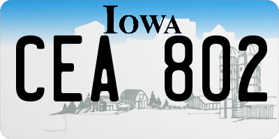 IA license plate CEA802