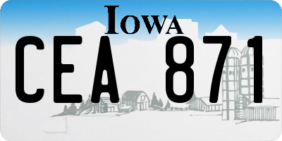 IA license plate CEA871