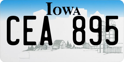 IA license plate CEA895