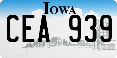 IA license plate CEA939