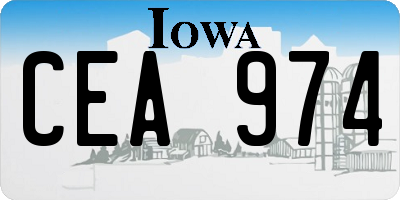 IA license plate CEA974