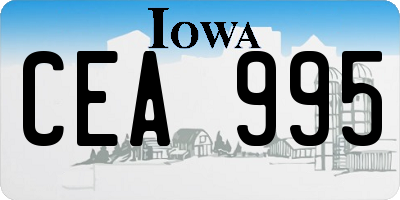 IA license plate CEA995