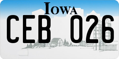 IA license plate CEB026