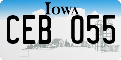 IA license plate CEB055