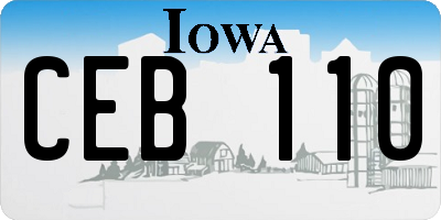 IA license plate CEB110