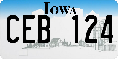 IA license plate CEB124