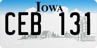 IA license plate CEB131