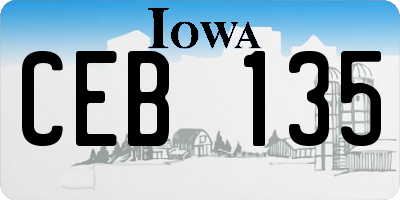 IA license plate CEB135