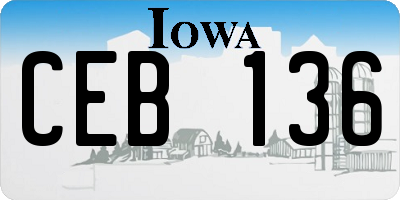IA license plate CEB136