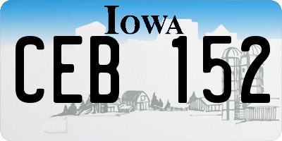 IA license plate CEB152