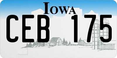 IA license plate CEB175