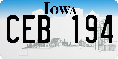 IA license plate CEB194