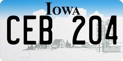 IA license plate CEB204