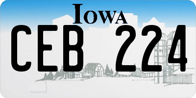 IA license plate CEB224