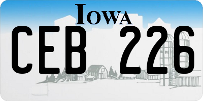 IA license plate CEB226