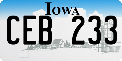 IA license plate CEB233