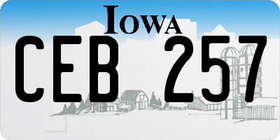IA license plate CEB257