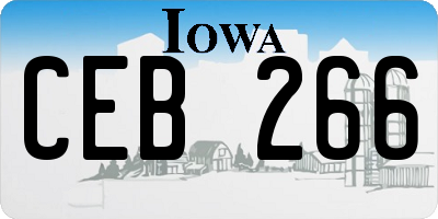 IA license plate CEB266