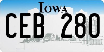 IA license plate CEB280
