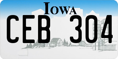IA license plate CEB304