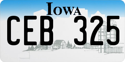 IA license plate CEB325