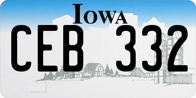 IA license plate CEB332