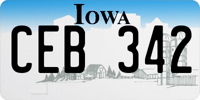 IA license plate CEB342