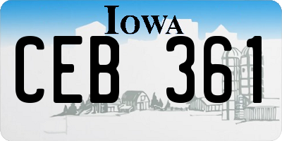 IA license plate CEB361