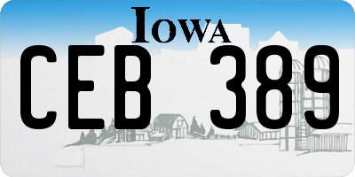 IA license plate CEB389