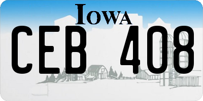 IA license plate CEB408