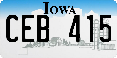 IA license plate CEB415