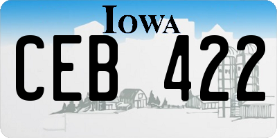 IA license plate CEB422
