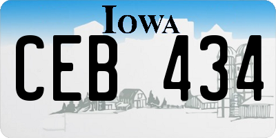 IA license plate CEB434