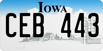 IA license plate CEB443