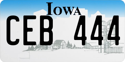 IA license plate CEB444