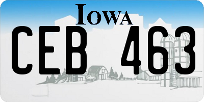 IA license plate CEB463