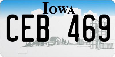 IA license plate CEB469