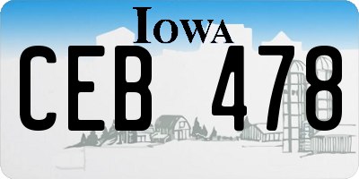 IA license plate CEB478