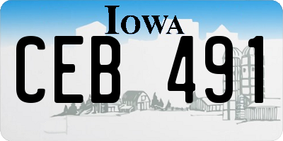 IA license plate CEB491