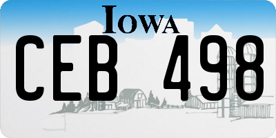 IA license plate CEB498