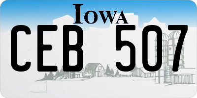 IA license plate CEB507