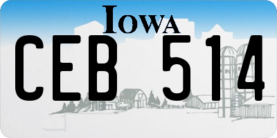 IA license plate CEB514