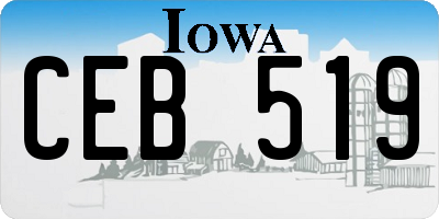 IA license plate CEB519