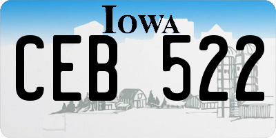 IA license plate CEB522