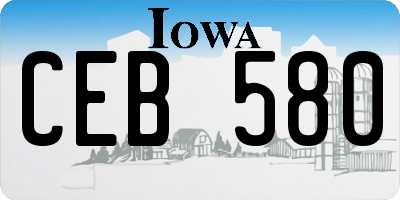 IA license plate CEB580