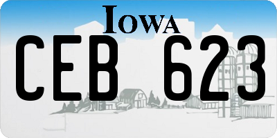 IA license plate CEB623